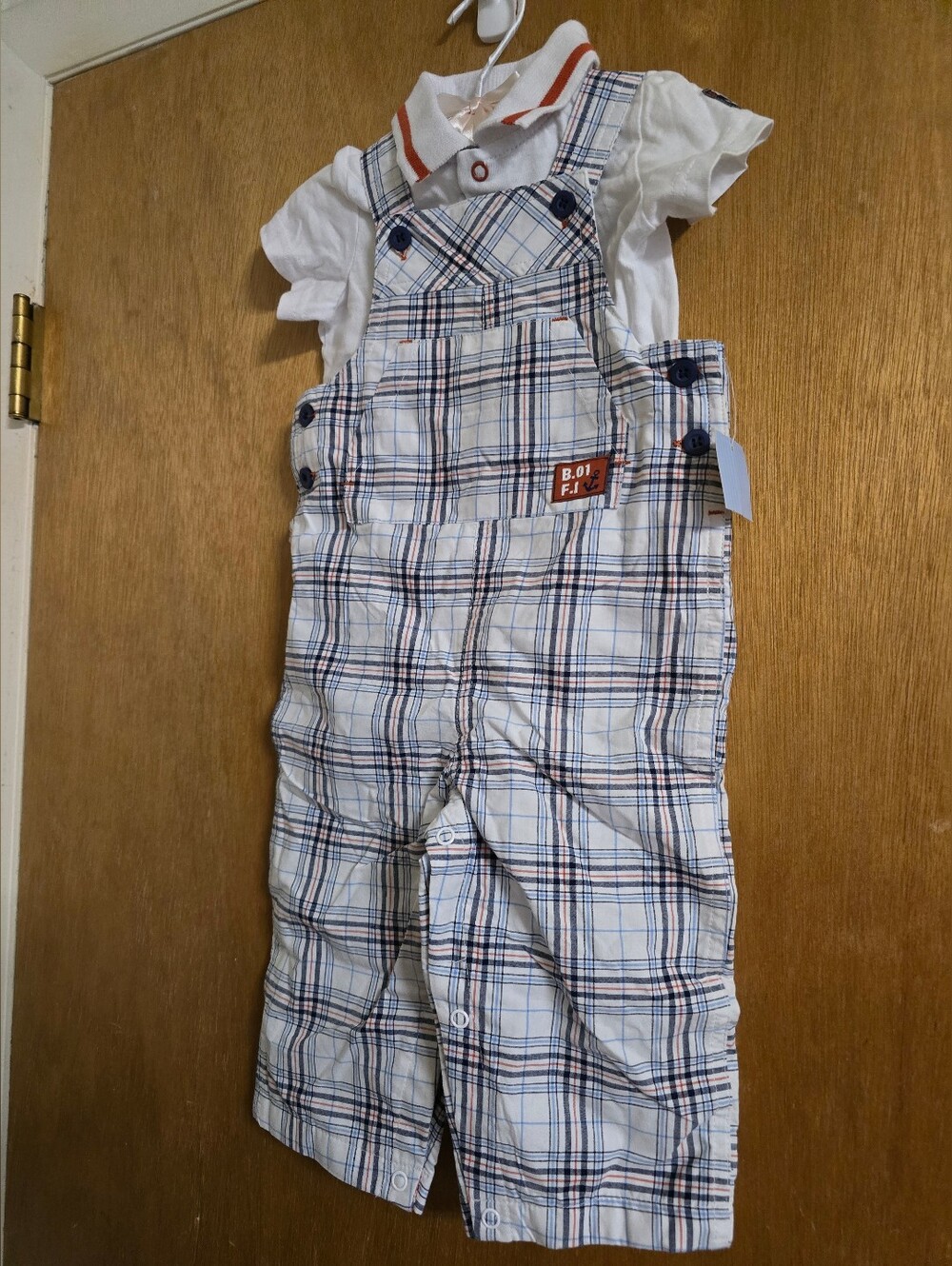 Vintage Y2K First Impressions Infant Sailor 2-Piece Overall Set 6-9mo NWT